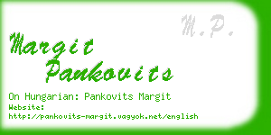 margit pankovits business card